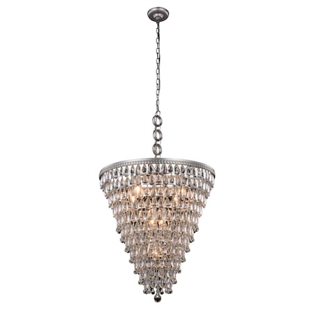 Nordic Collection Pendant Lamp D:24In. H:26In. Lt:7 Antique Silver Fin